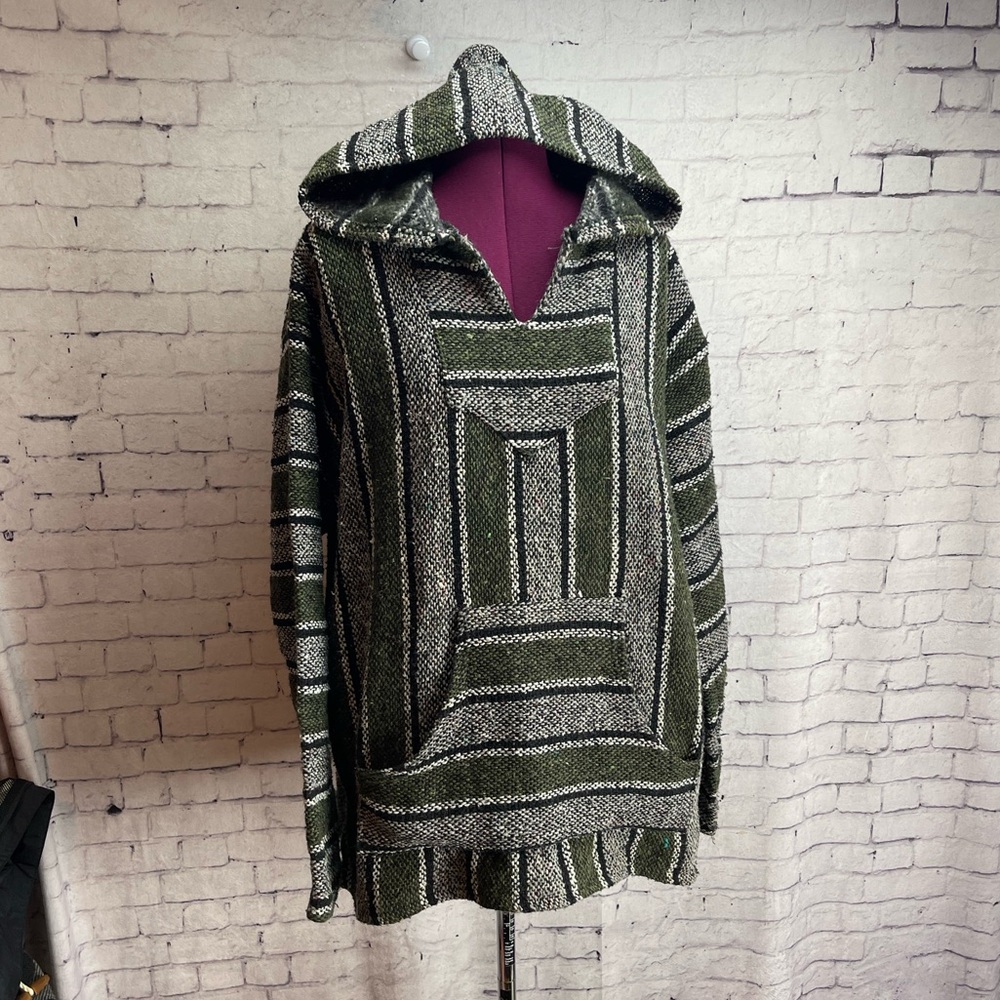 Franks Textiles Baja Hoodie gray and green size large